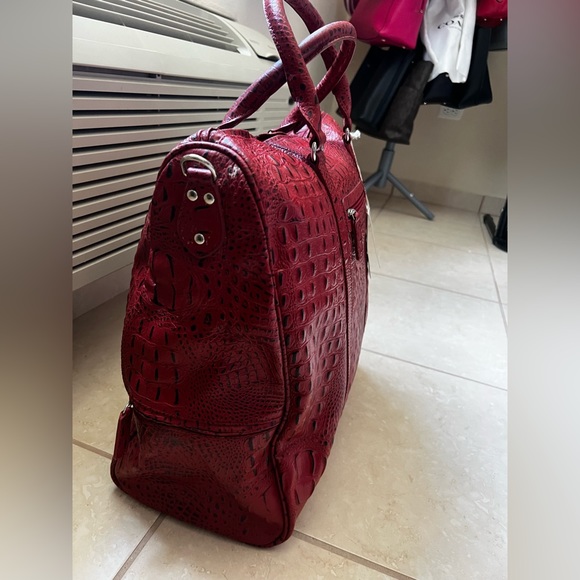 New Cleo and Patek Red Ostrich Tote Bag - Picture 3 of 15